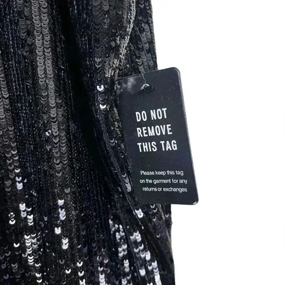 Express NWT Black High Rise Sequin Ankle Pants Size 16 - Picture 4 of 5